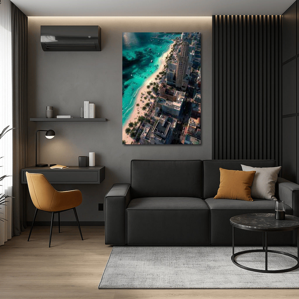 Florida's Tropical Ocean: Palm Trees and Urban Charm