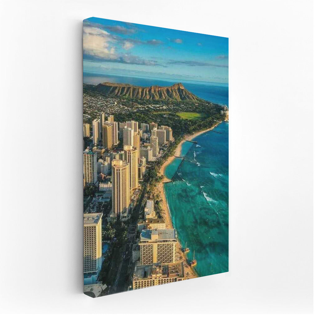 Honolulu Skyline and the Majesty of Diamond Head, Hawaii, USA