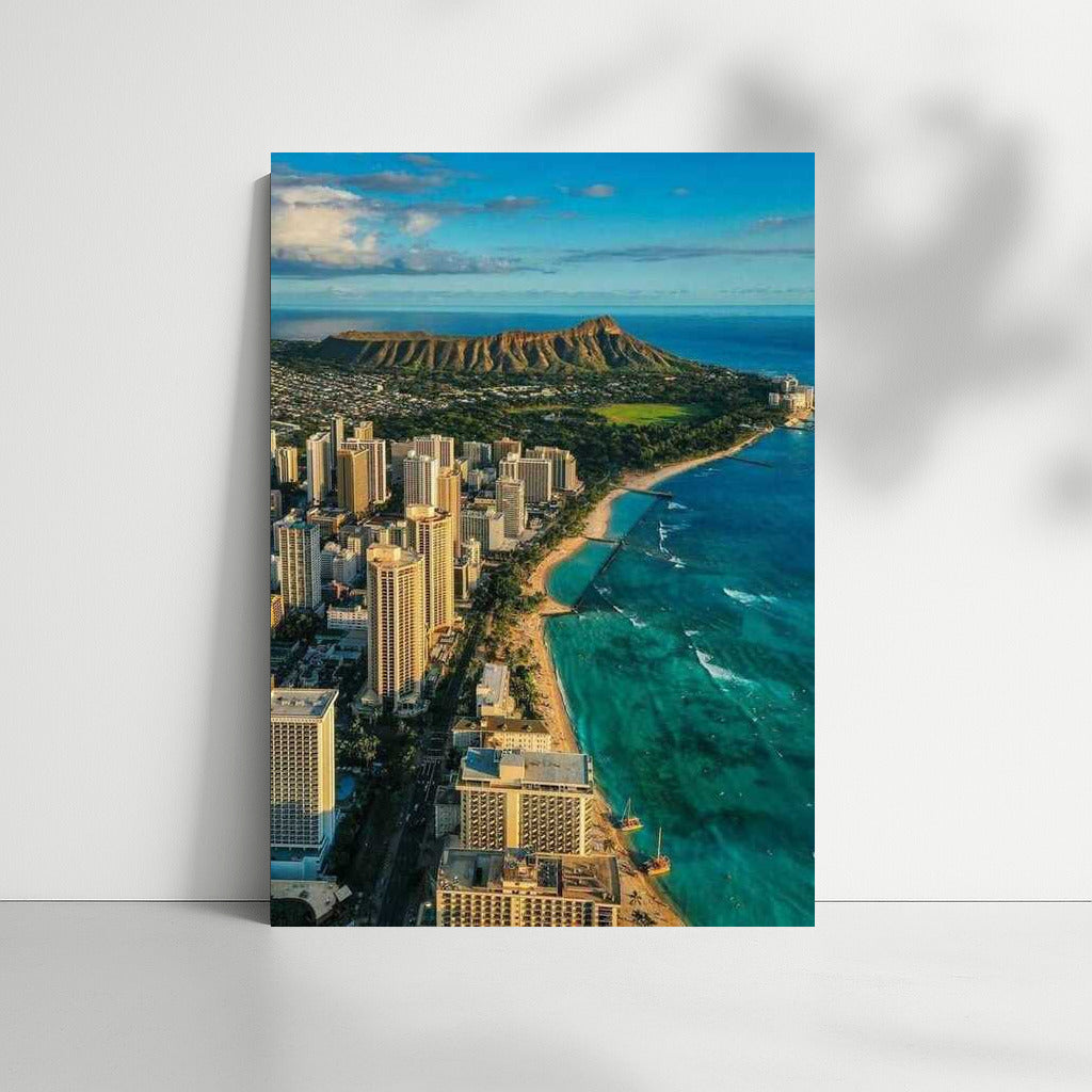 Honolulu Skyline and the Majesty of Diamond Head, Hawaii, USA