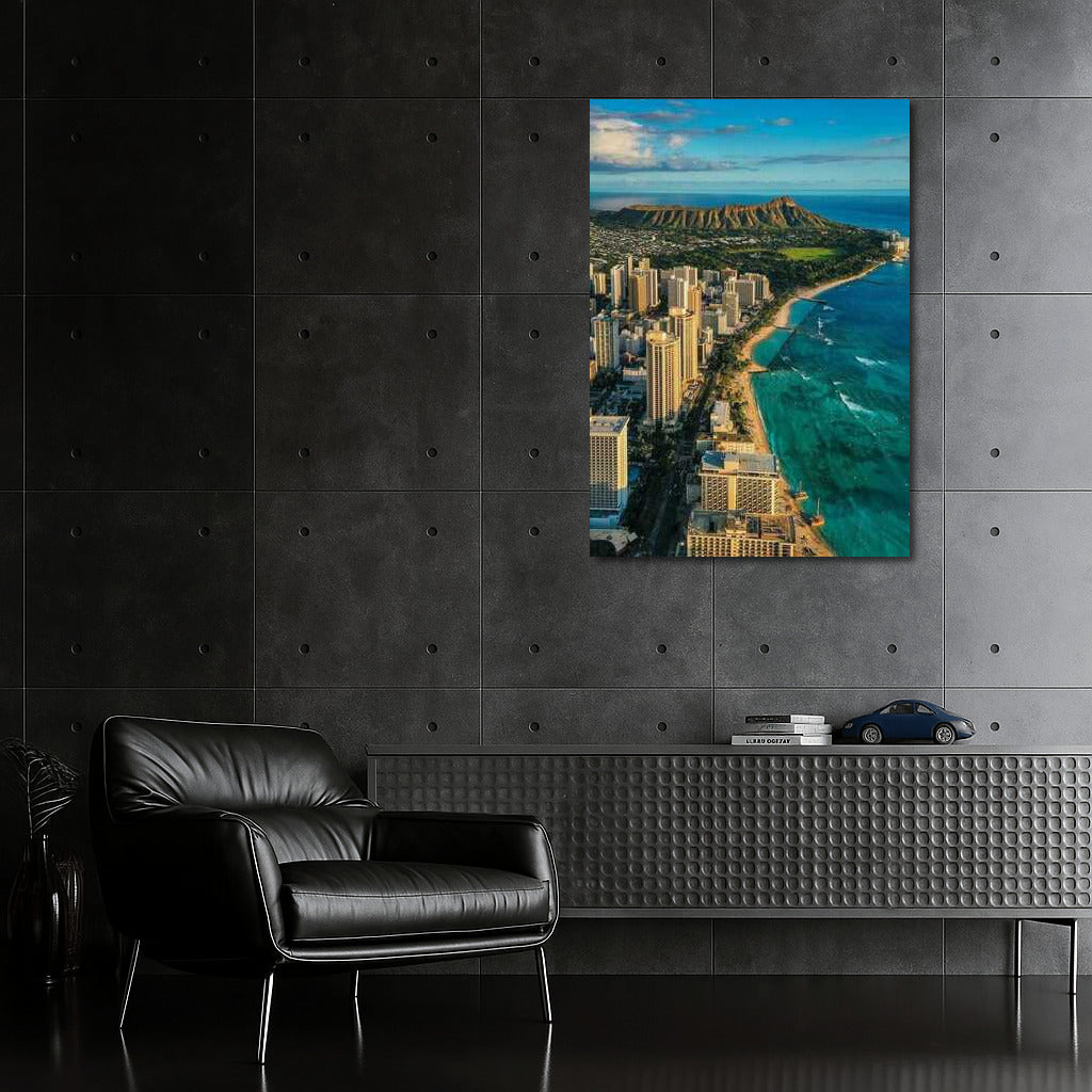 Honolulu Skyline and the Majesty of Diamond Head, Hawaii, USA