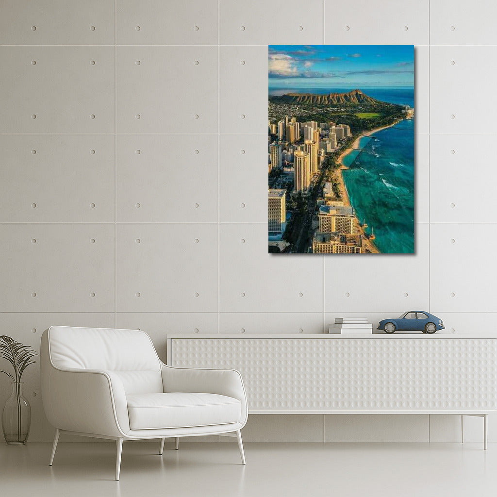 Honolulu Skyline and the Majesty of Diamond Head, Hawaii, USA