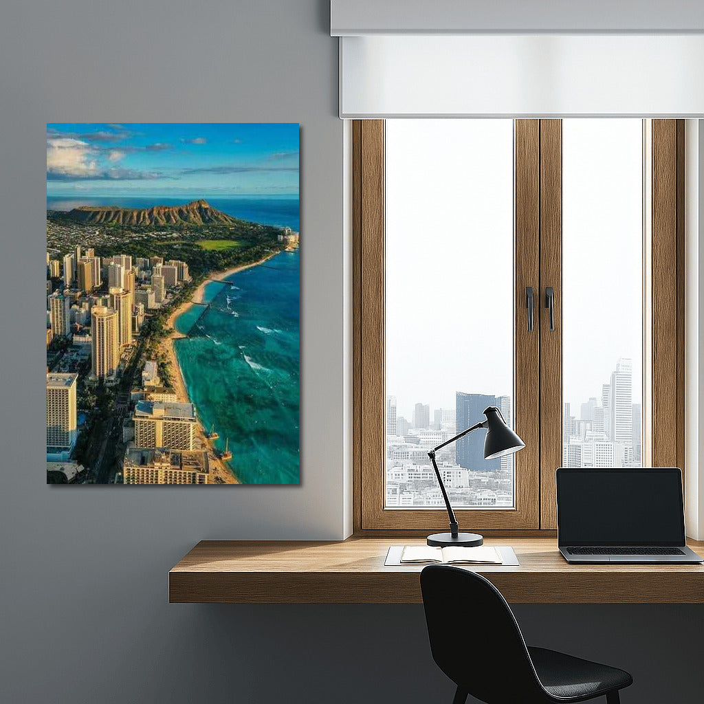 Honolulu Skyline and the Majesty of Diamond Head, Hawaii, USA