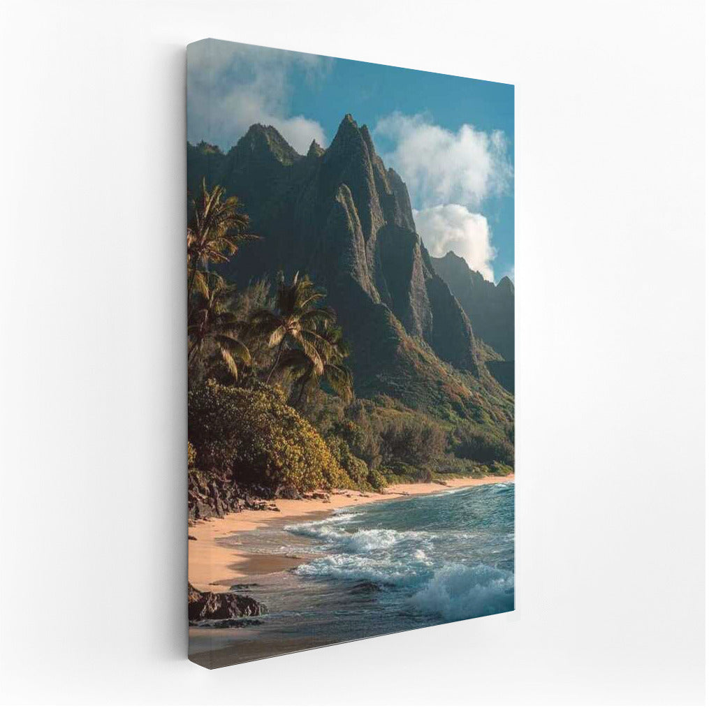 Hawaiian Tropical Idyll: Mountains and Waves