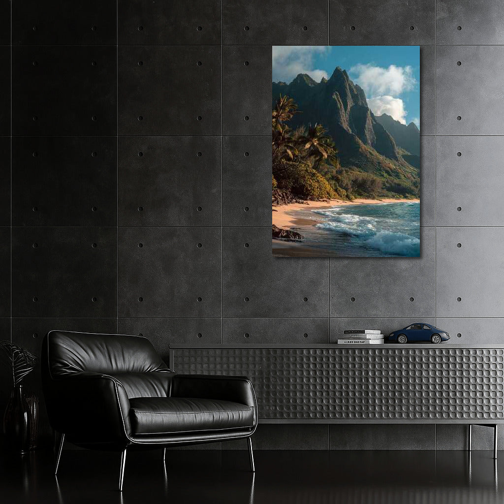 Hawaiian Tropical Idyll: Mountains and Waves
