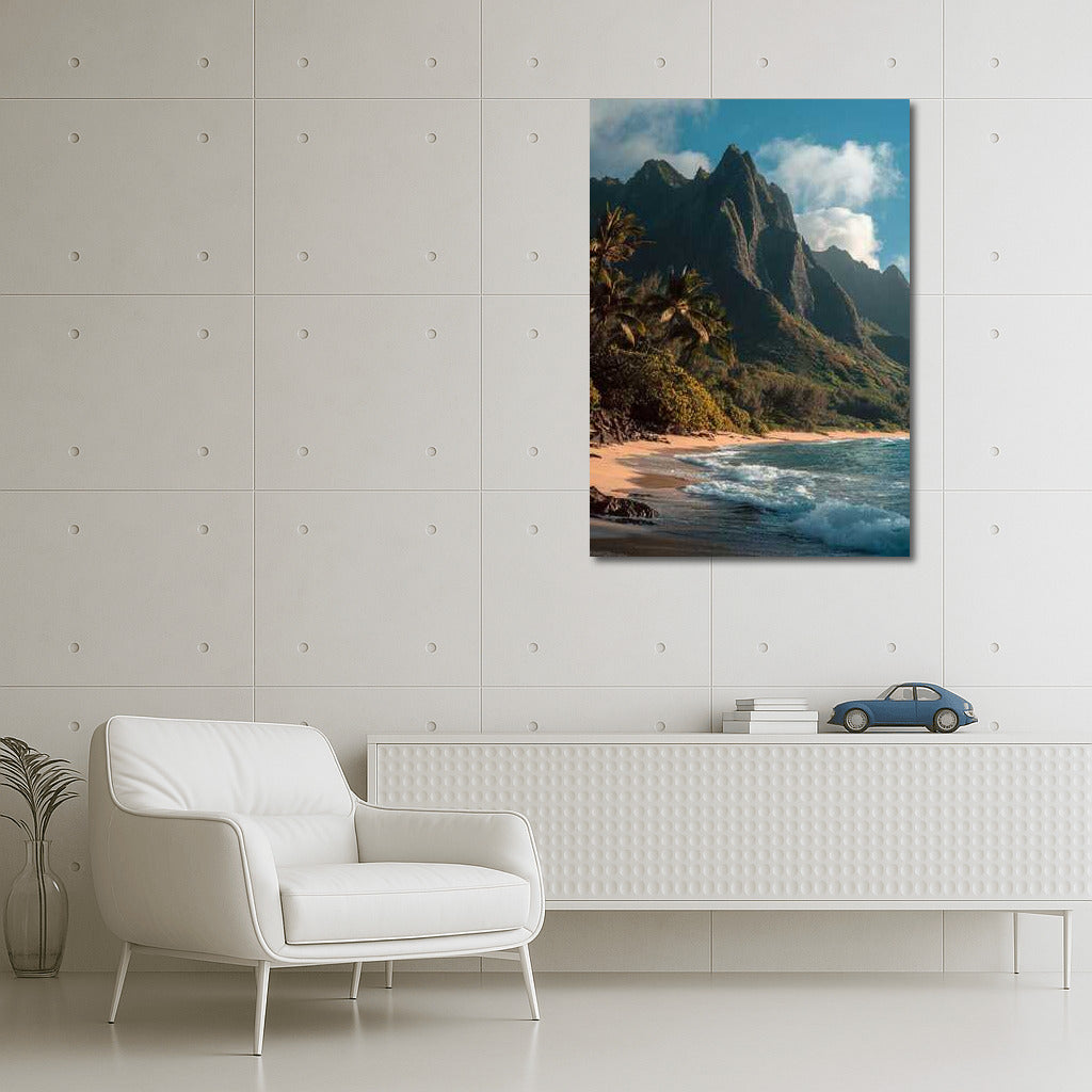 Hawaiian Tropical Idyll: Mountains and Waves