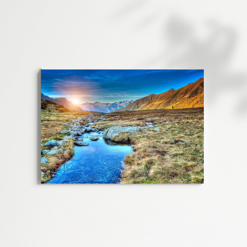 Sunrise over Idaho Mountain Stream: Serene Nature of the USA