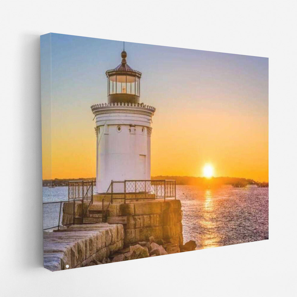 Sunset over Maine Lighthouse: Tranquility and Solitude of the USA