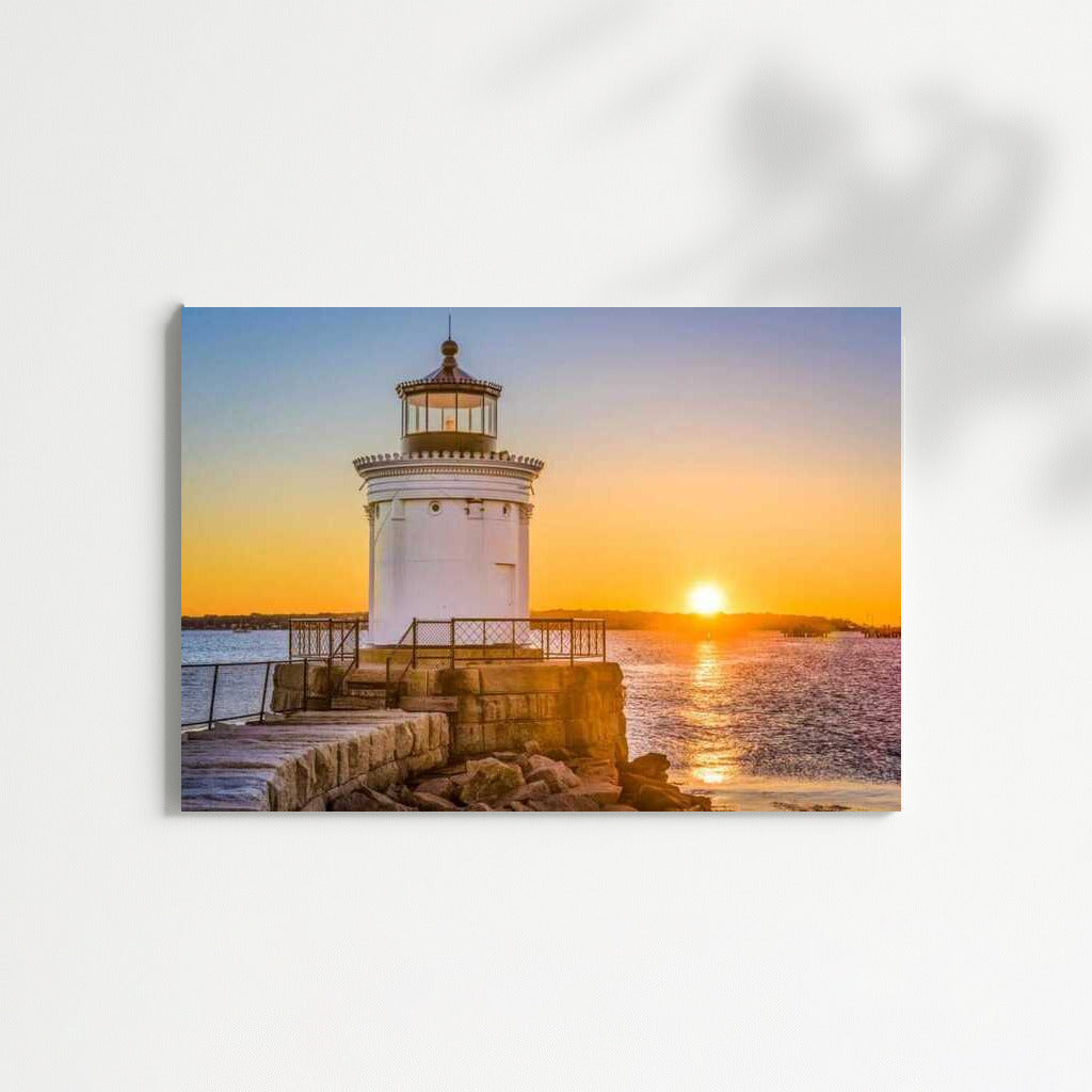 Sunset over Maine Lighthouse: Tranquility and Solitude of the USA