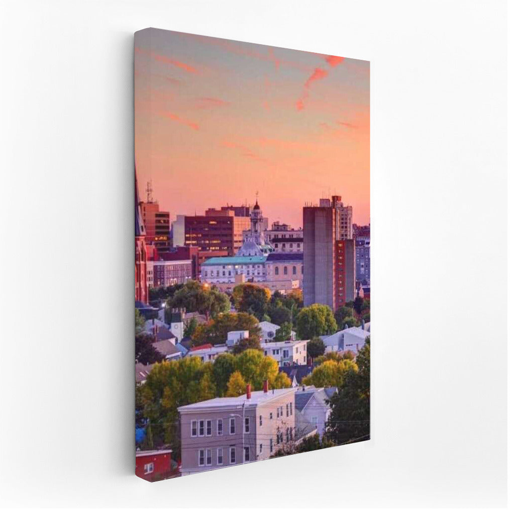 Maine's Sunset Charm: An Urban Symphony of Colors