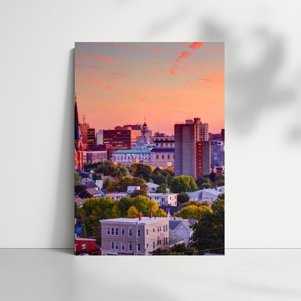 Maine's Sunset Charm: An Urban Symphony of Colors