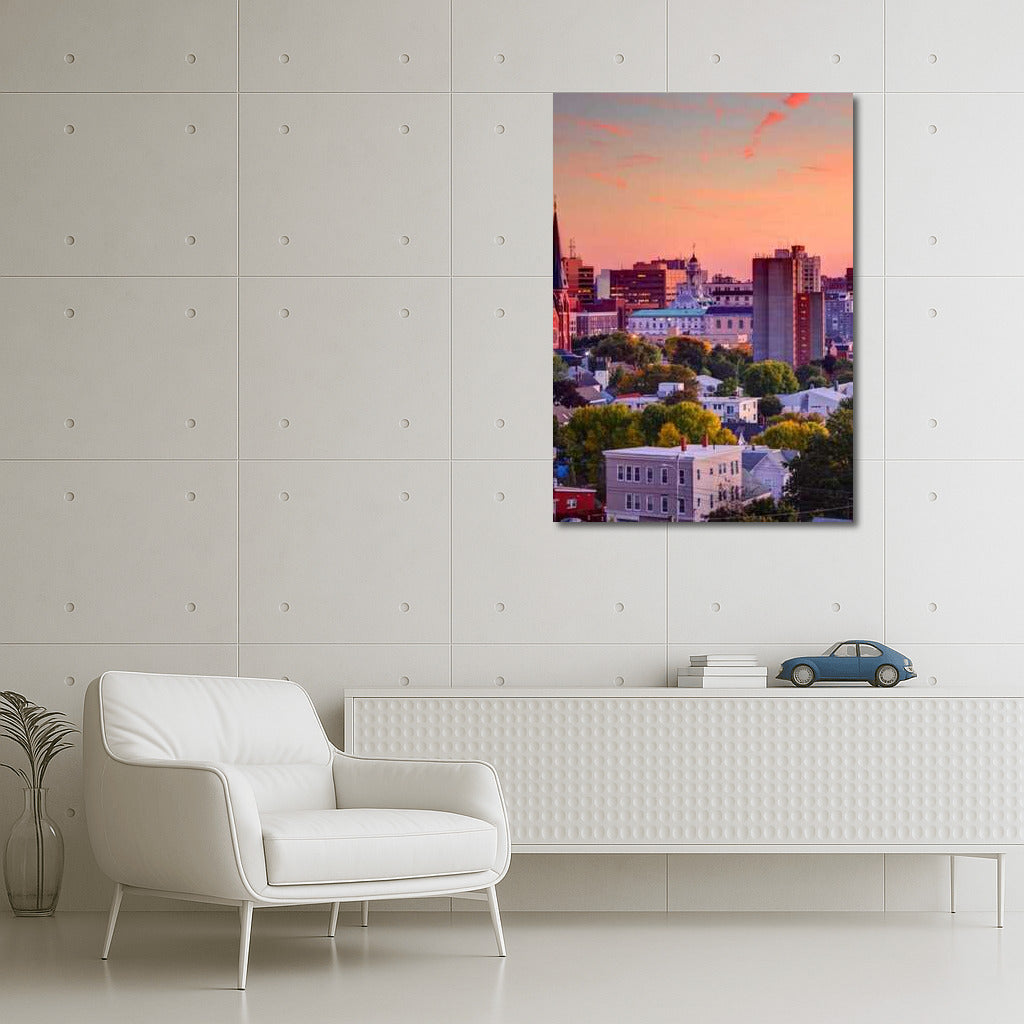 Maine's Sunset Charm: An Urban Symphony of Colors