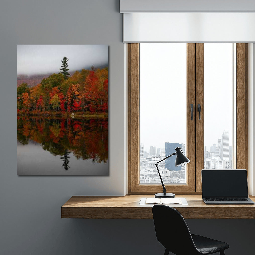Autumn Symphony of Maine's Woods: Reflections of Nature in the United States