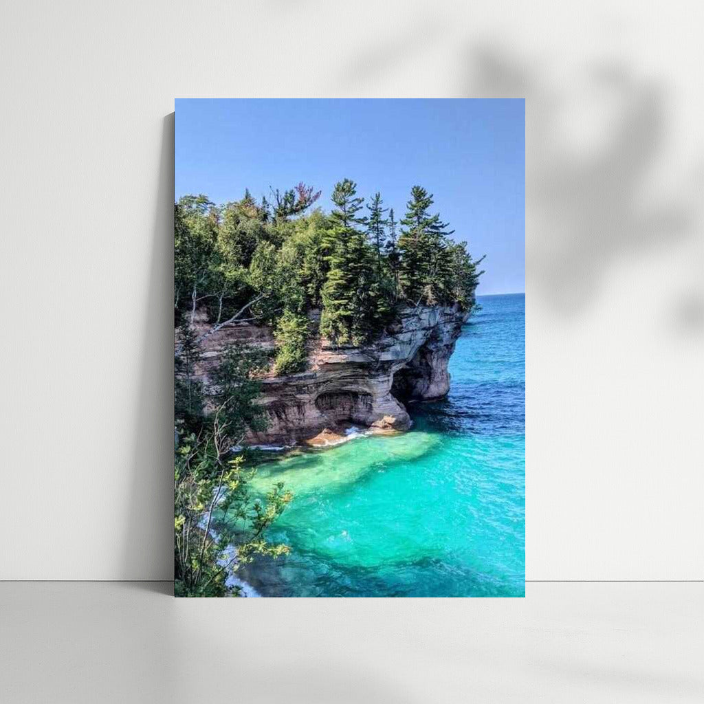 Turquoise Waters and Rocky Shores of Michigan, USA