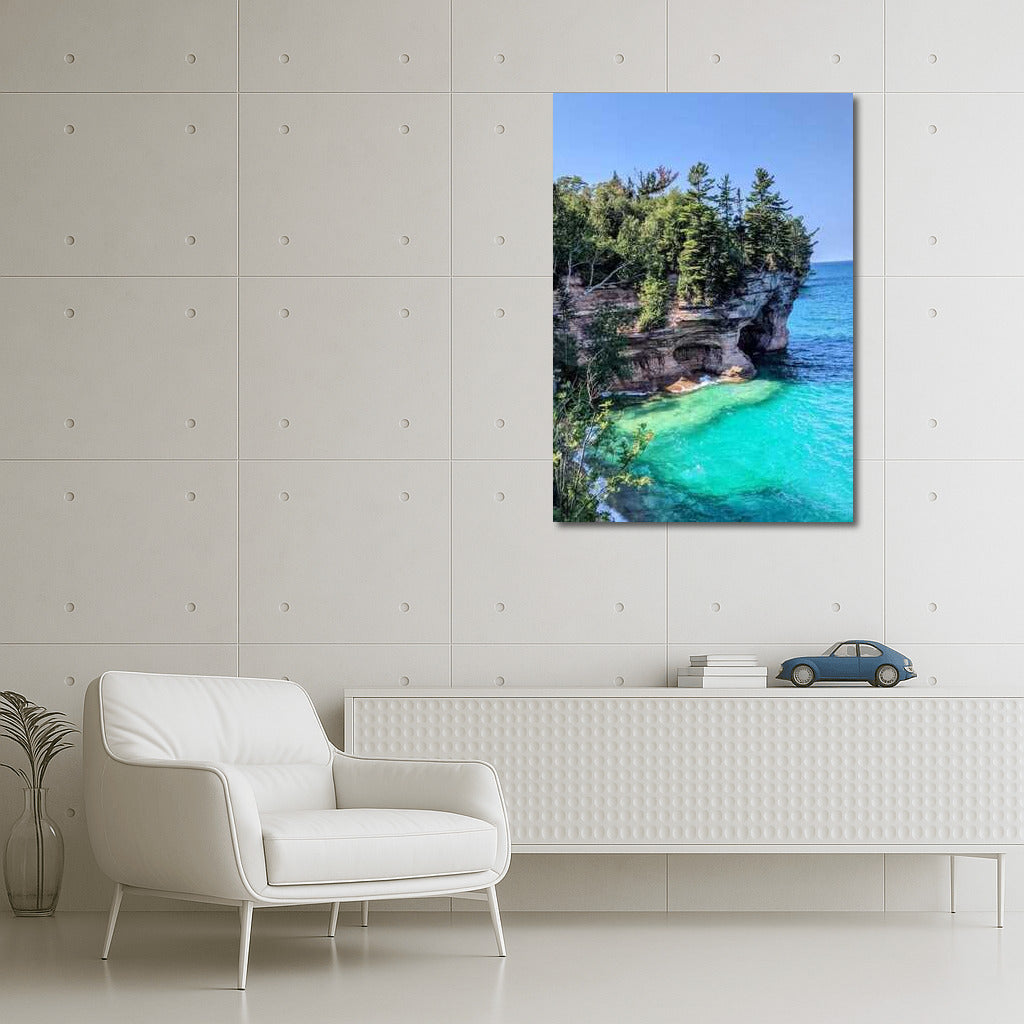 Turquoise Waters and Rocky Shores of Michigan, USA