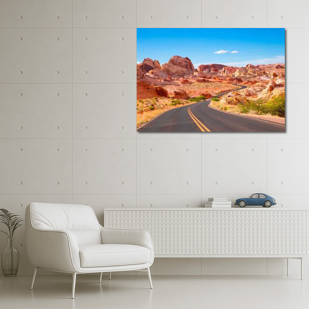 Road Through the Red Rocks of Nevada: A Journey Across the USA