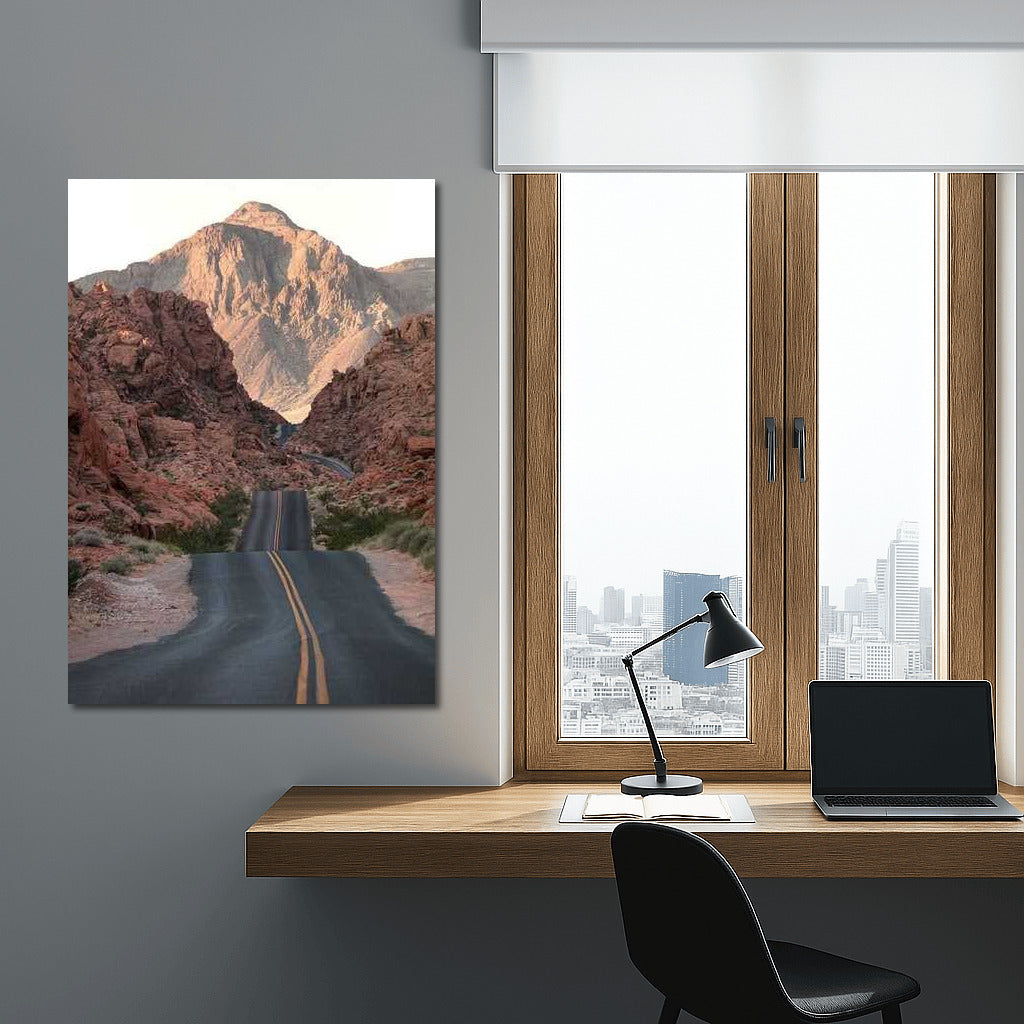 Road to the Heart of Nevada Mountains: US Landscape
