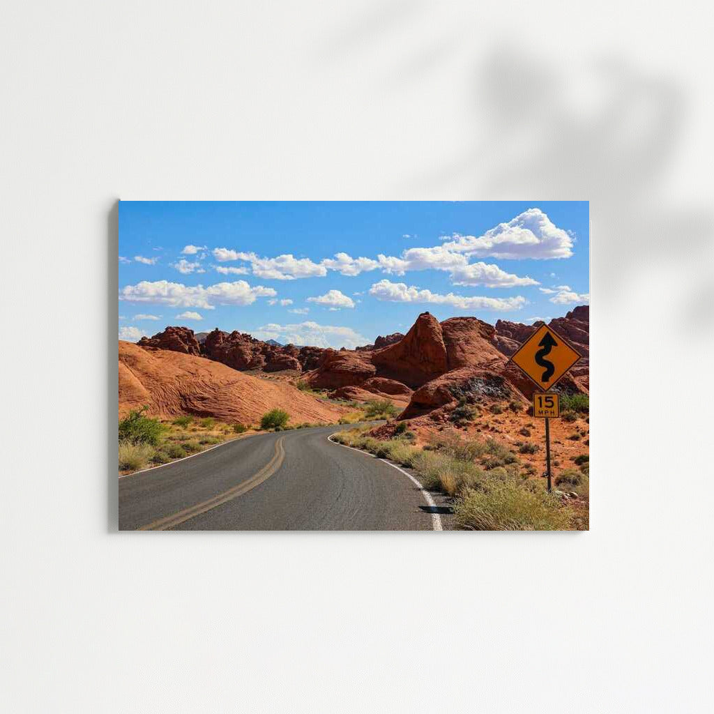 Winding Road Through the Red Rocks of Nevada, USA