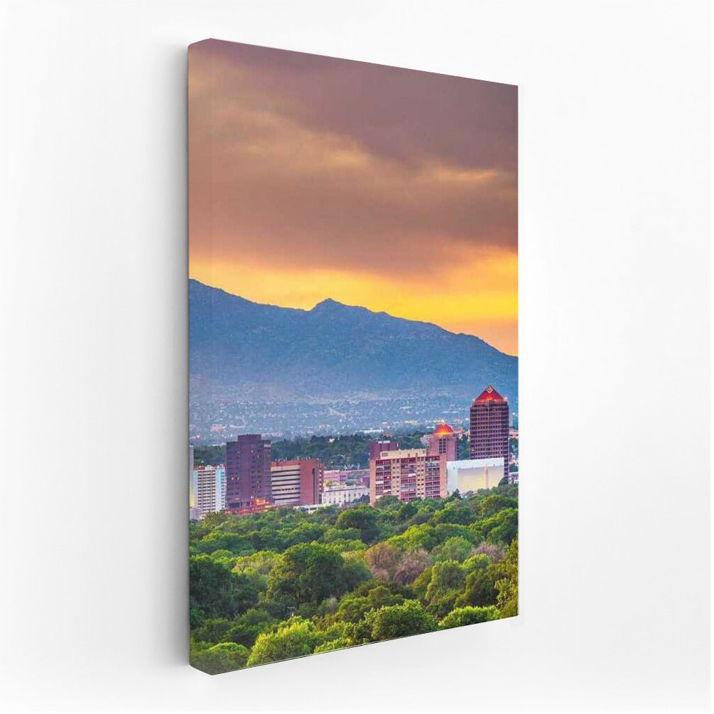 Sunset Over New Mexico: City and Mountains in Unity