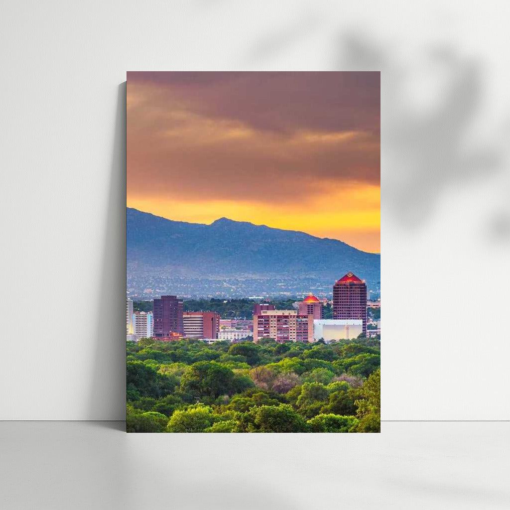 Sunset Over New Mexico: City and Mountains in Unity