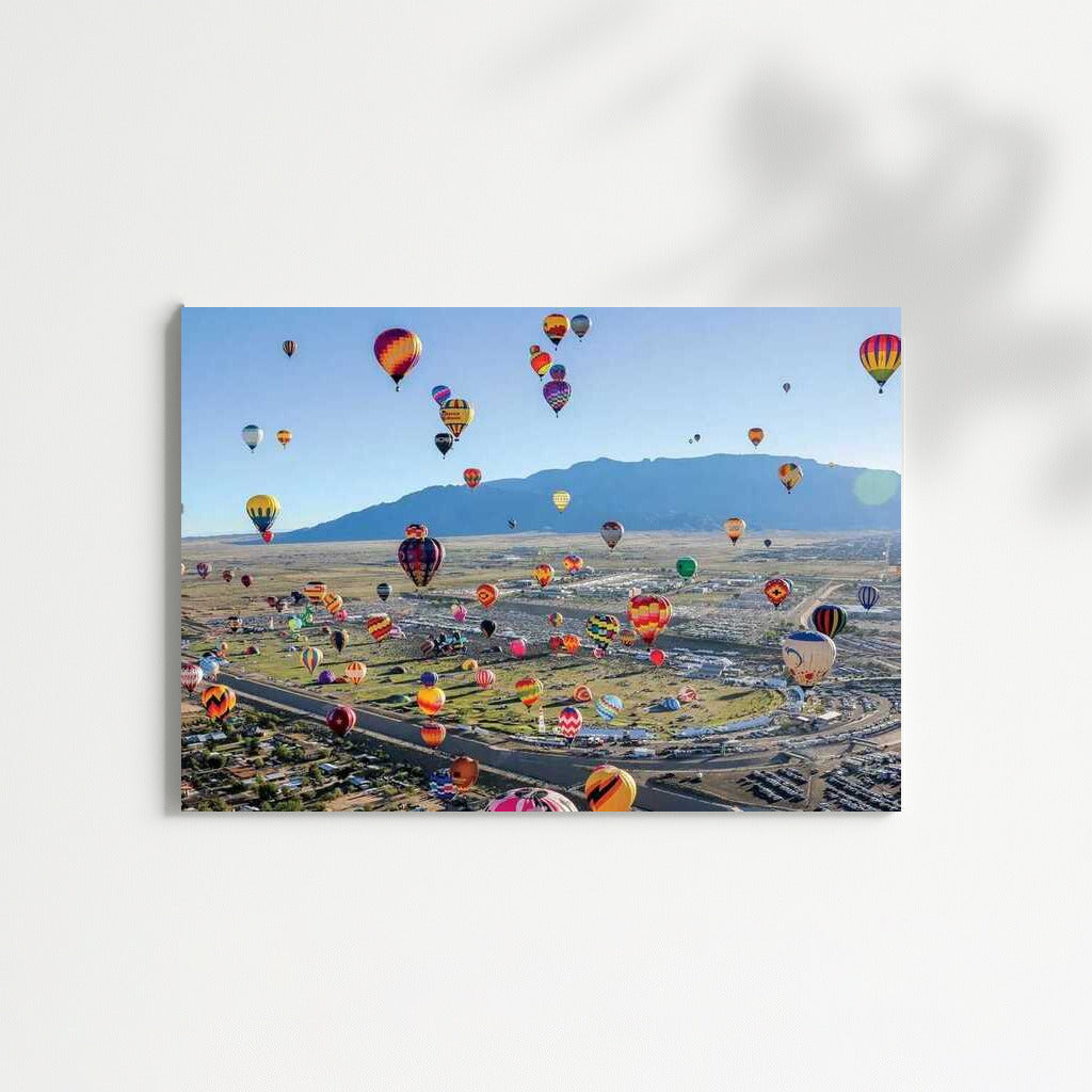 Hot Air Balloons Over New Mexico Landscapes, USA