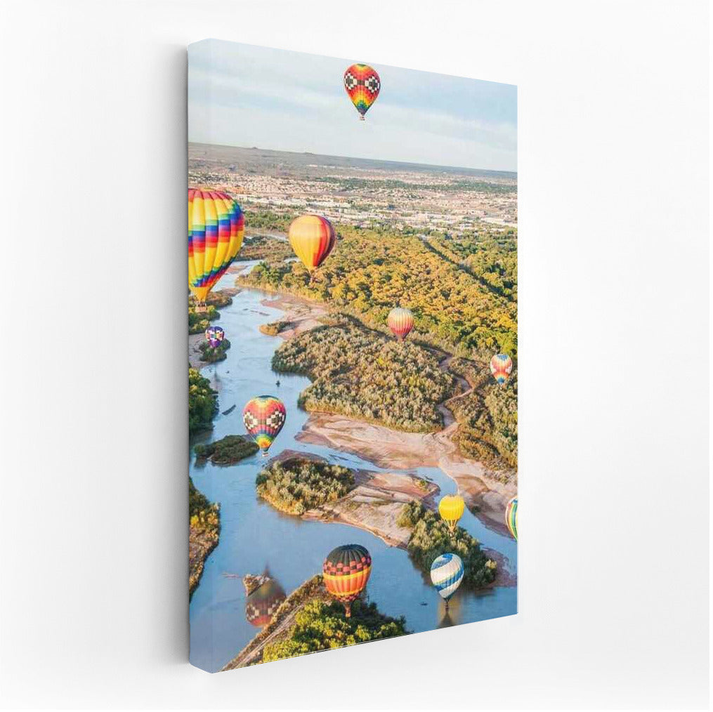 Hot Air Balloons Over New Mexico Landscapes: The Freedom and Space of the USA