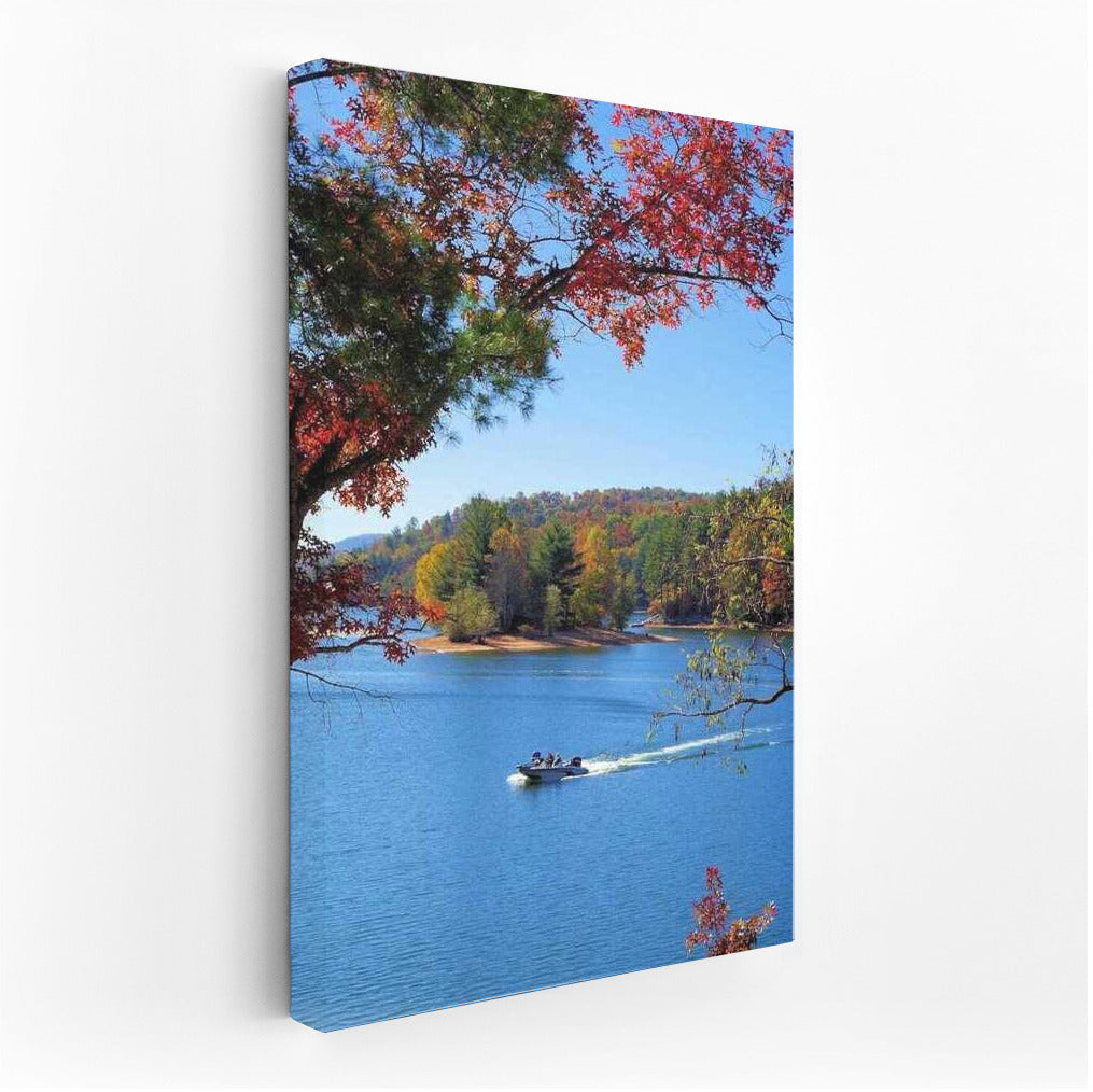 Autumn Charm of Lake in North Carolina, USA