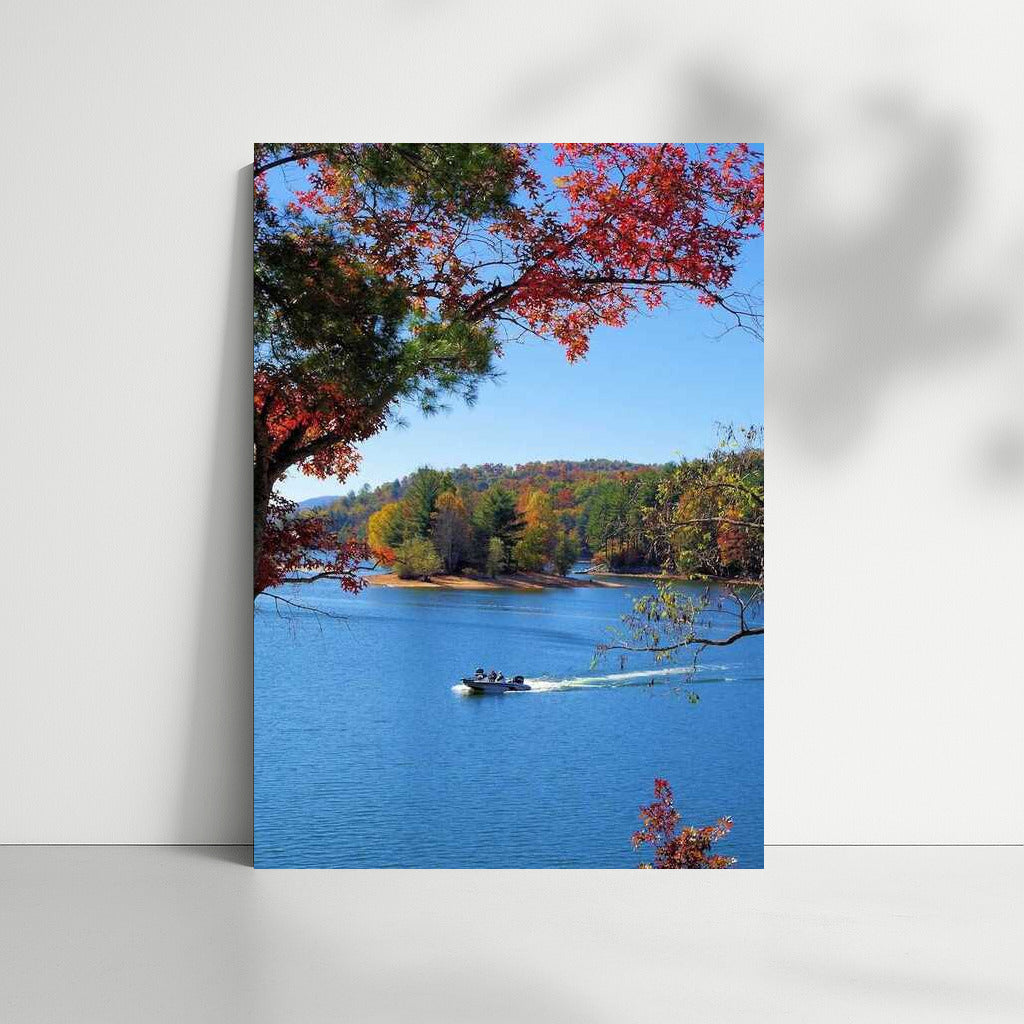Autumn Charm of Lake in North Carolina, USA