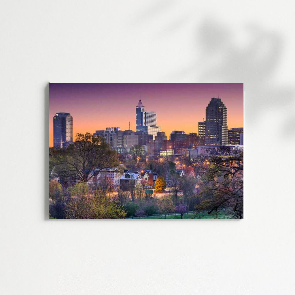 Evening Riley: North Carolina Skyscrapers in Pastel Colors