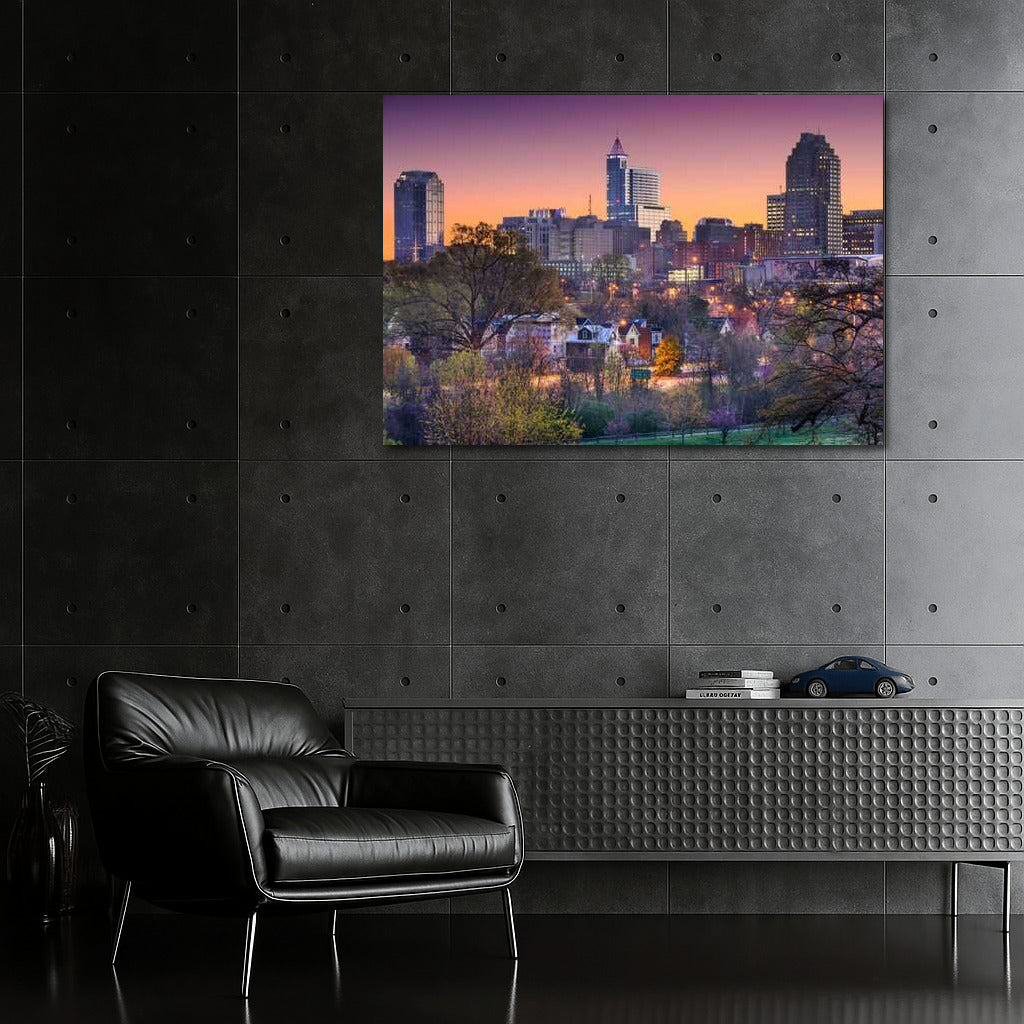 Evening Riley: North Carolina Skyscrapers in Pastel Colors