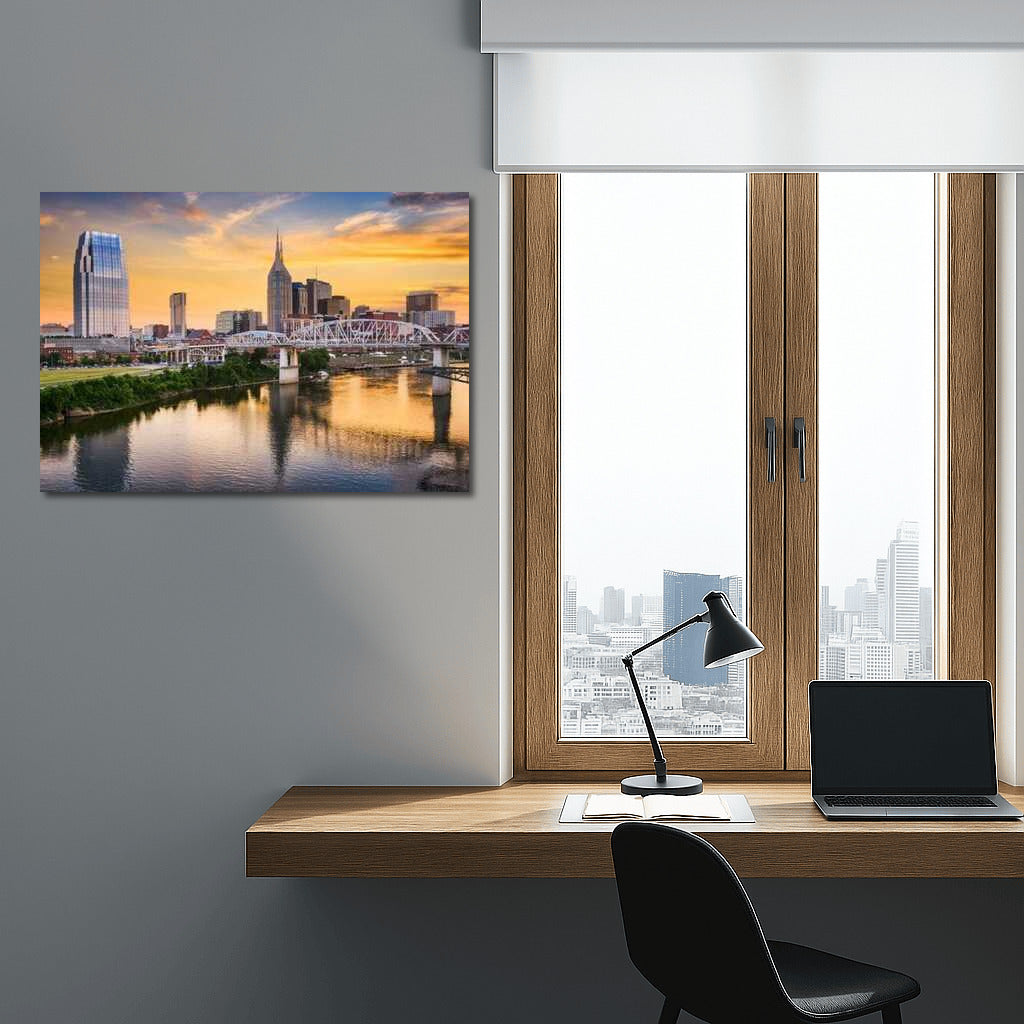 Sunset over Tennessee skyline: Urban vibes of the US