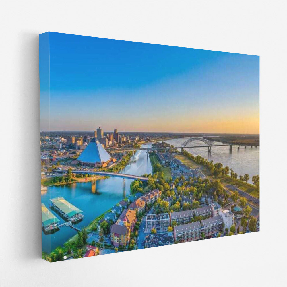 Tennessee Summer Charm: River View and City Skylines, USA