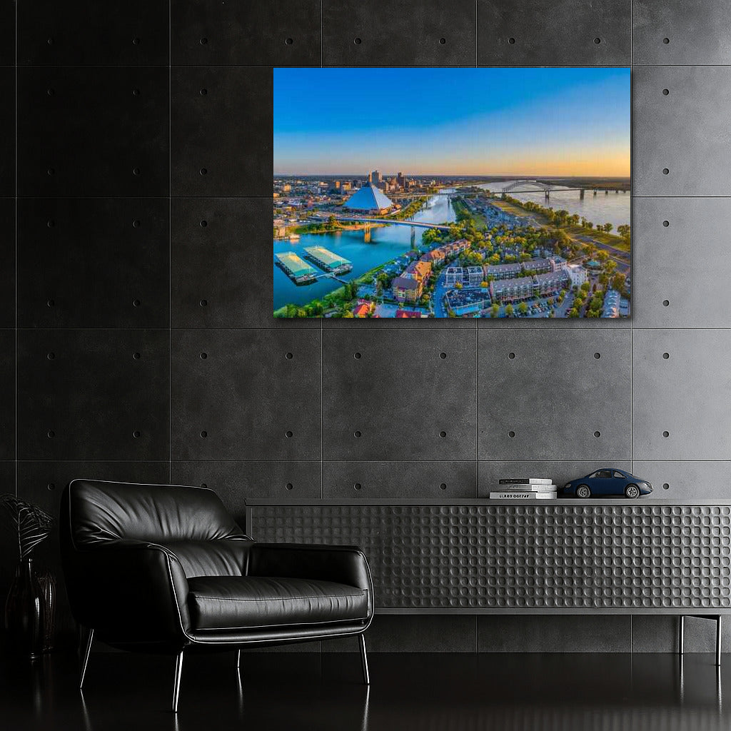 Tennessee Summer Charm: River View and City Skylines, USA