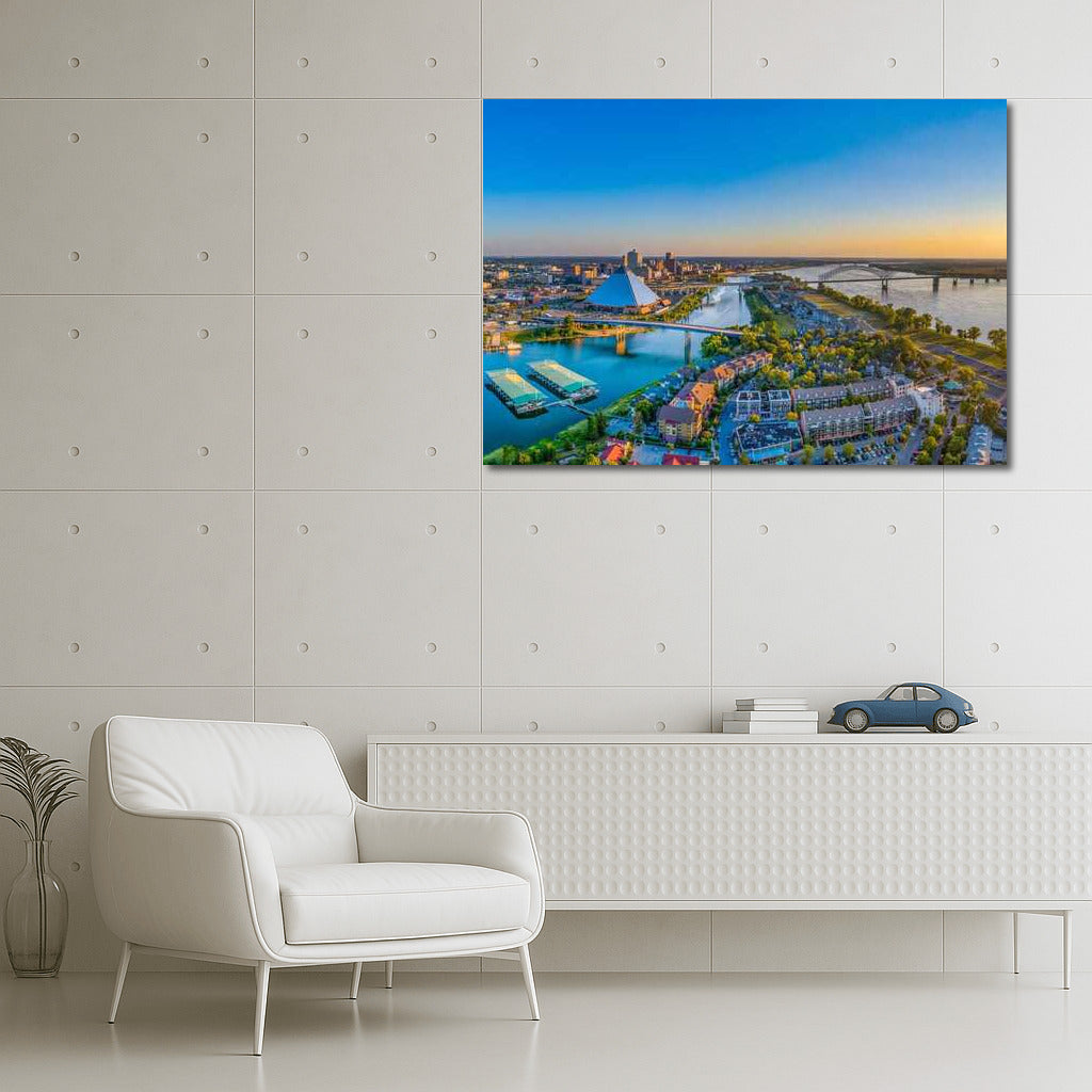 Tennessee Summer Charm: River View and City Skylines, USA