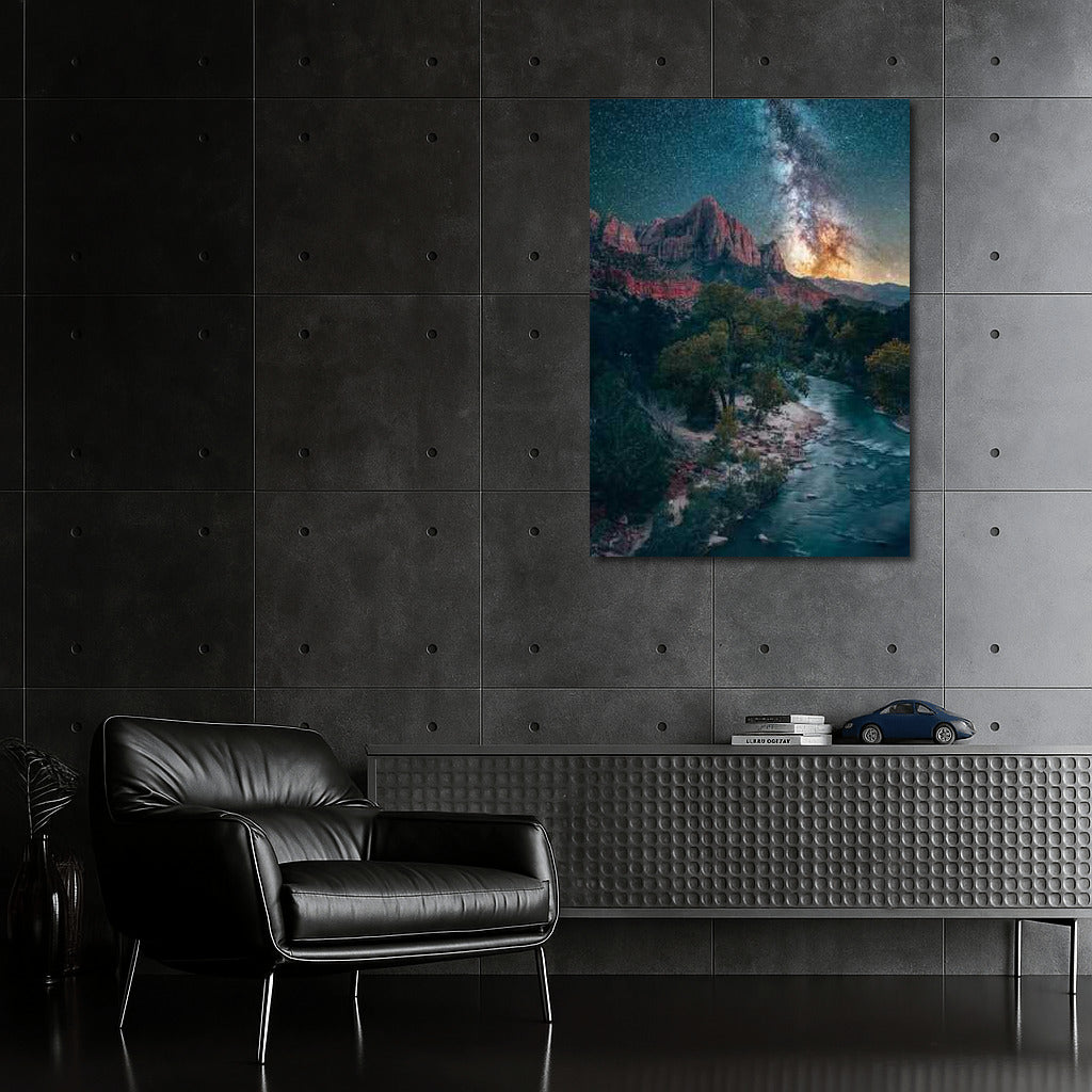 Starry Sky Over Utah Cliffs: Natural Majesty of the USA