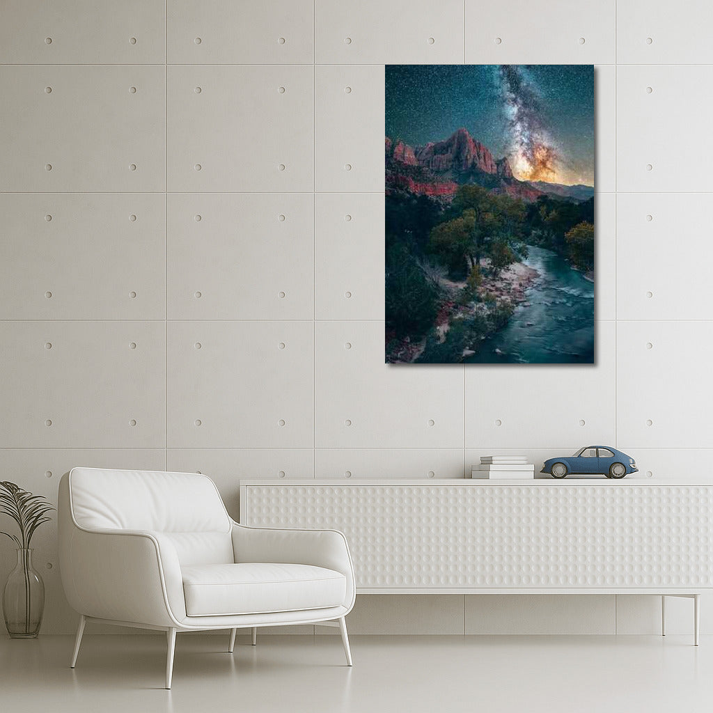 Starry Sky Over Utah Cliffs: Natural Majesty of the USA