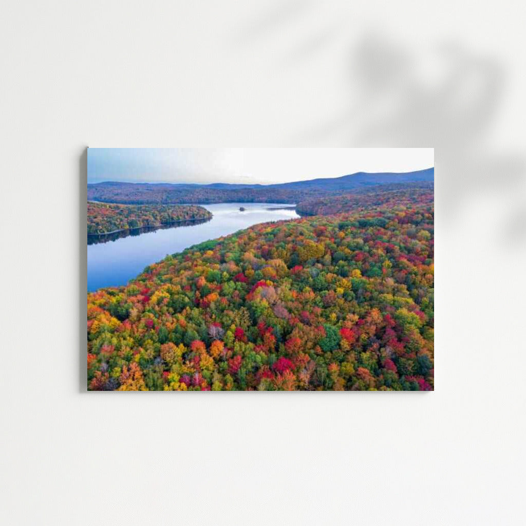 Vermont Autumn Forest: Nature's Reflection in US Waters