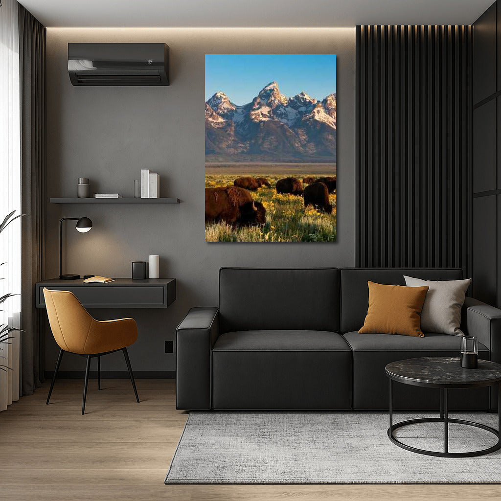Teton Majesty: Bison of Wyoming, USA