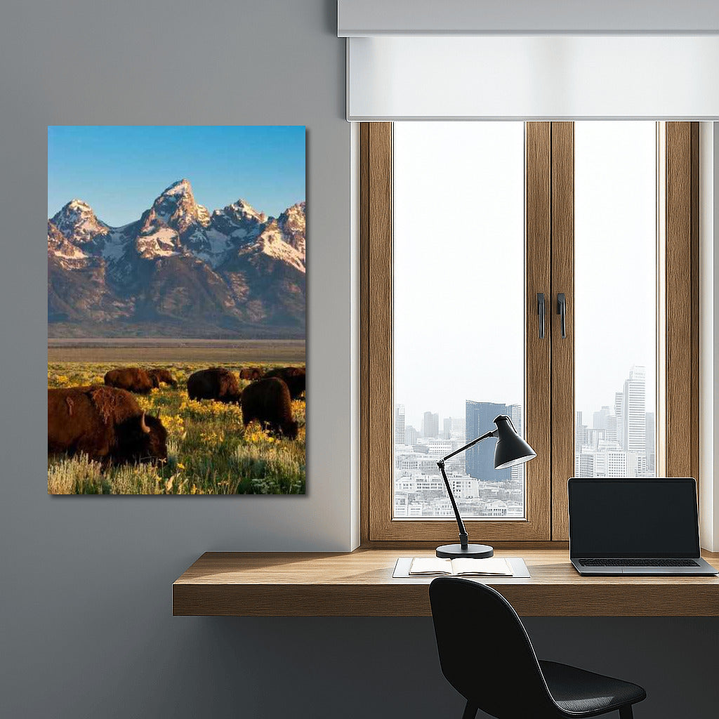 Teton Majesty: Bison of Wyoming, USA