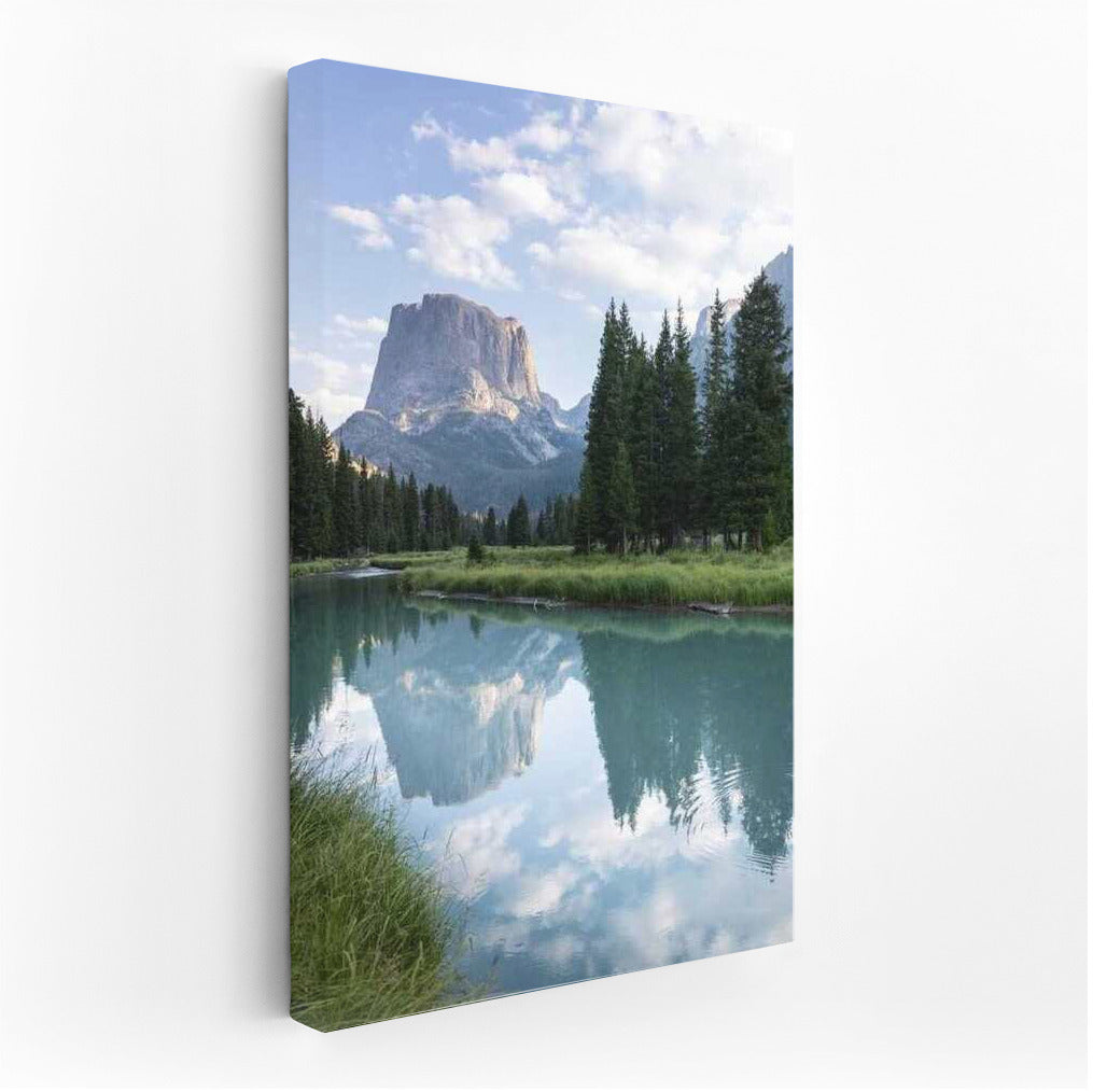 Mirror Surface of Nature: Mountains and Forest of Wyoming, USA
