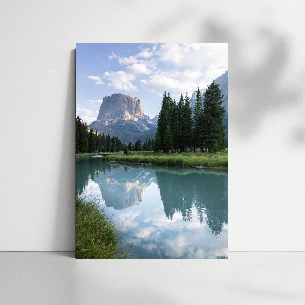 Mirror Surface of Nature: Mountains and Forest of Wyoming, USA