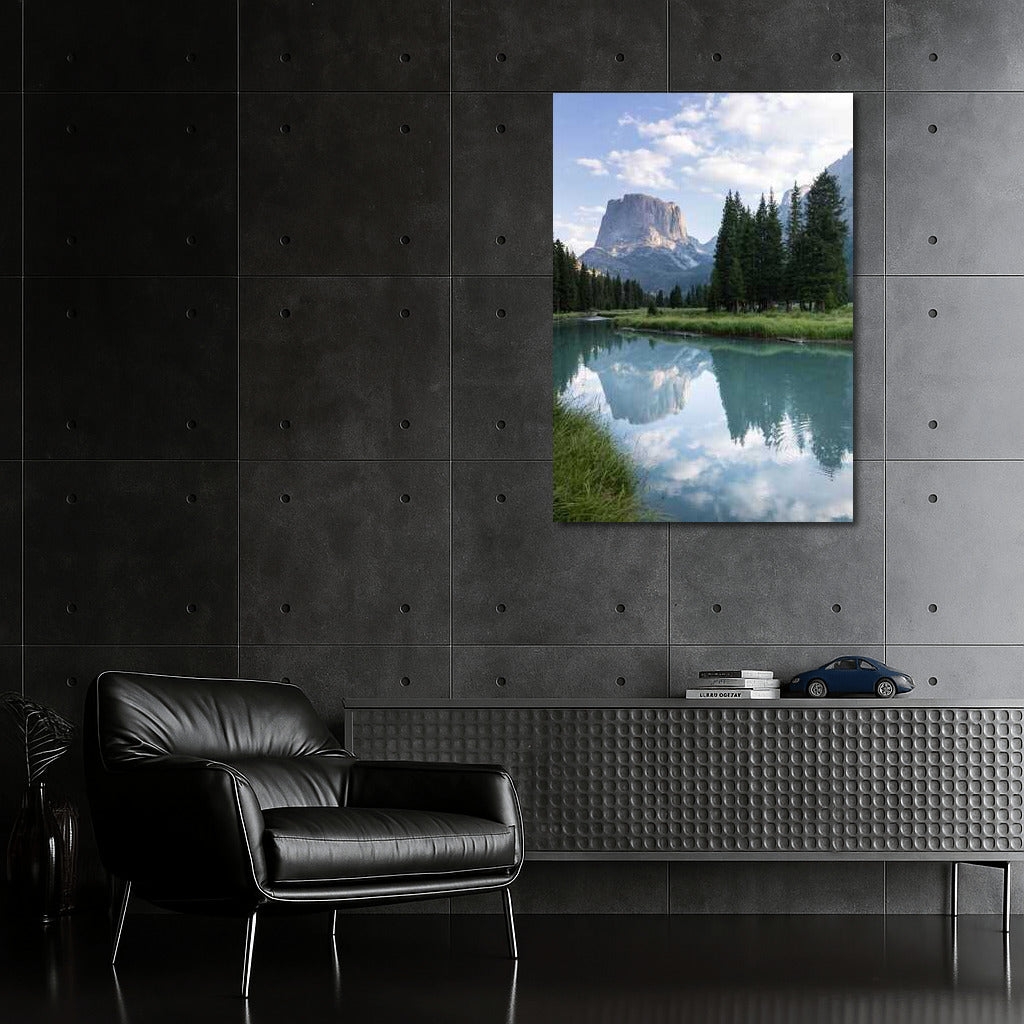 Mirror Surface of Nature: Mountains and Forest of Wyoming, USA