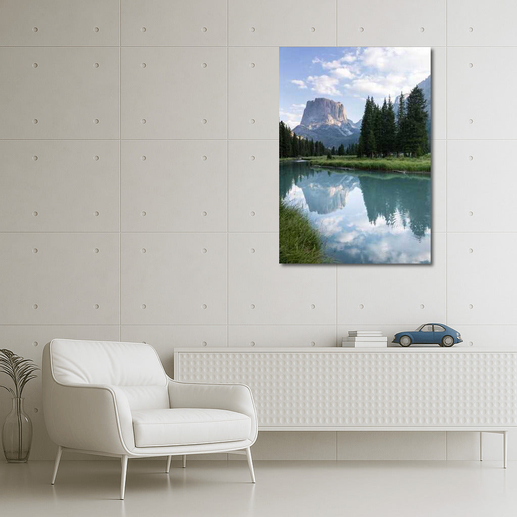Mirror Surface of Nature: Mountains and Forest of Wyoming, USA