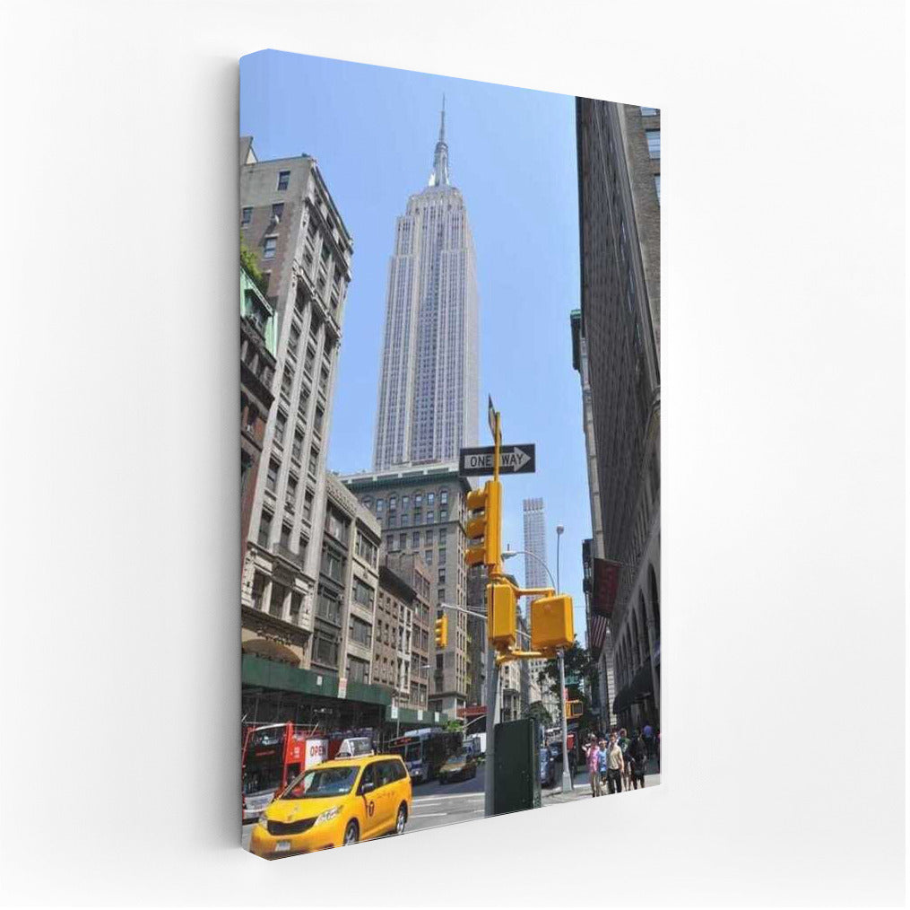 Yellow Taxi and Skyscrapers of New York: Urban Landscape of the USA