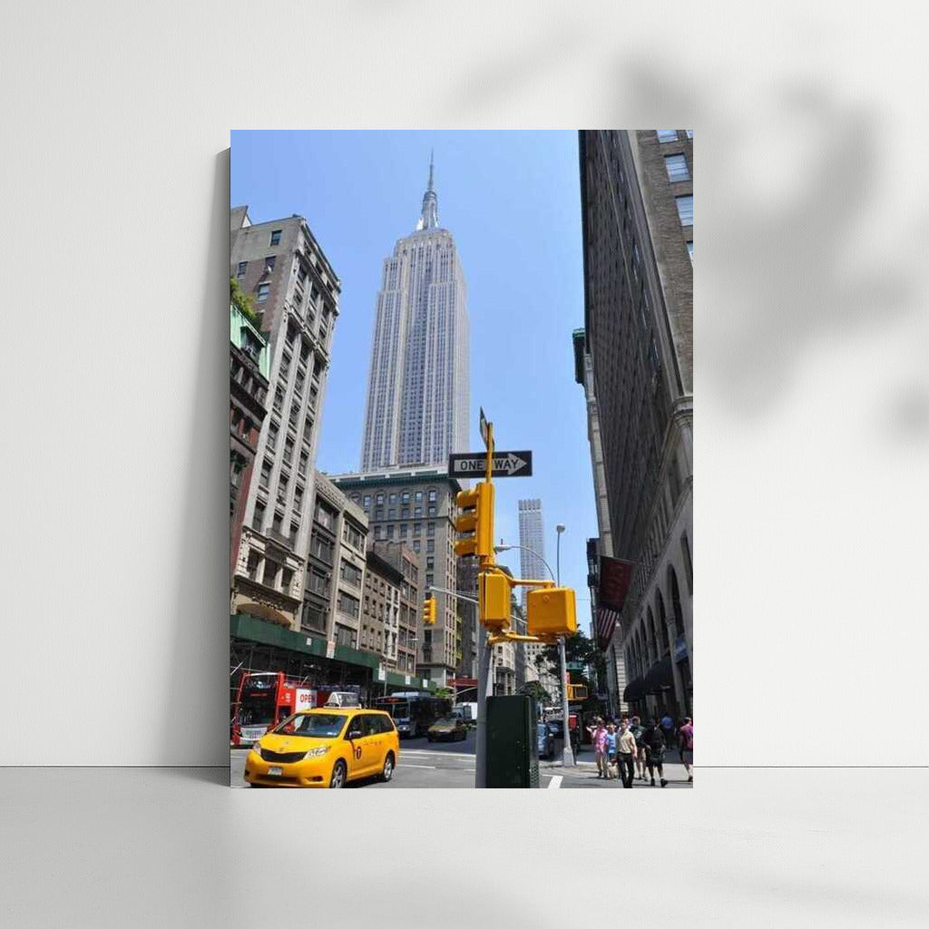 Yellow Taxi and Skyscrapers of New York: Urban Landscape of the USA
