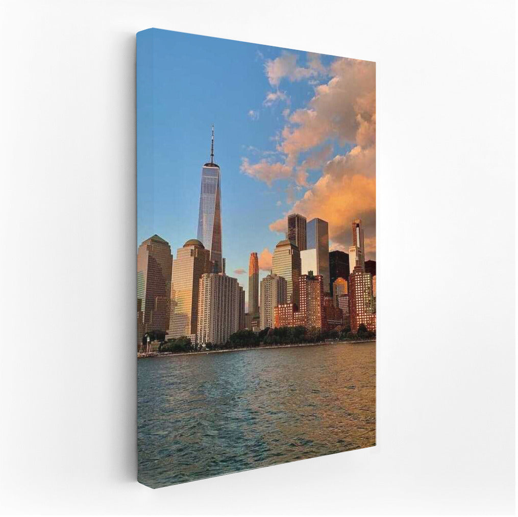 Evening New York: Skyscrapers in Golden Rays