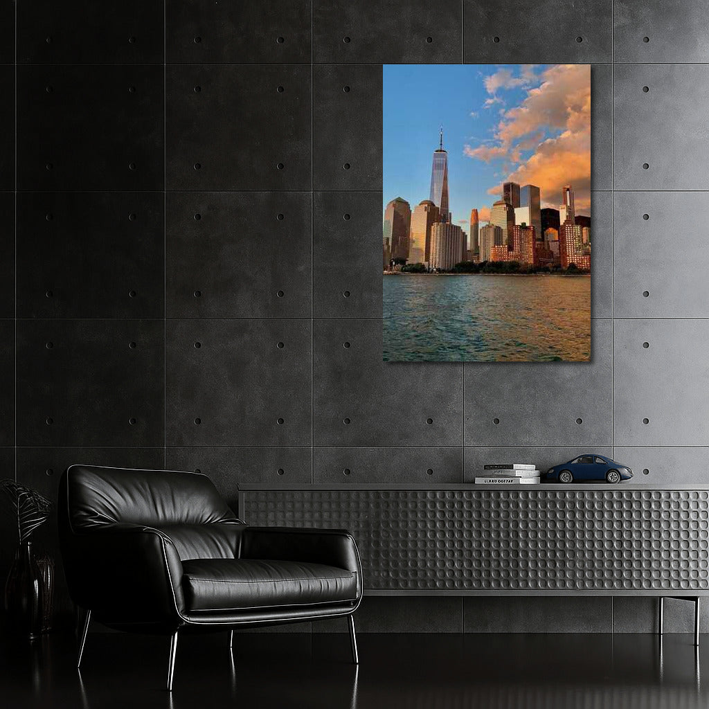 Evening New York: Skyscrapers in Golden Rays