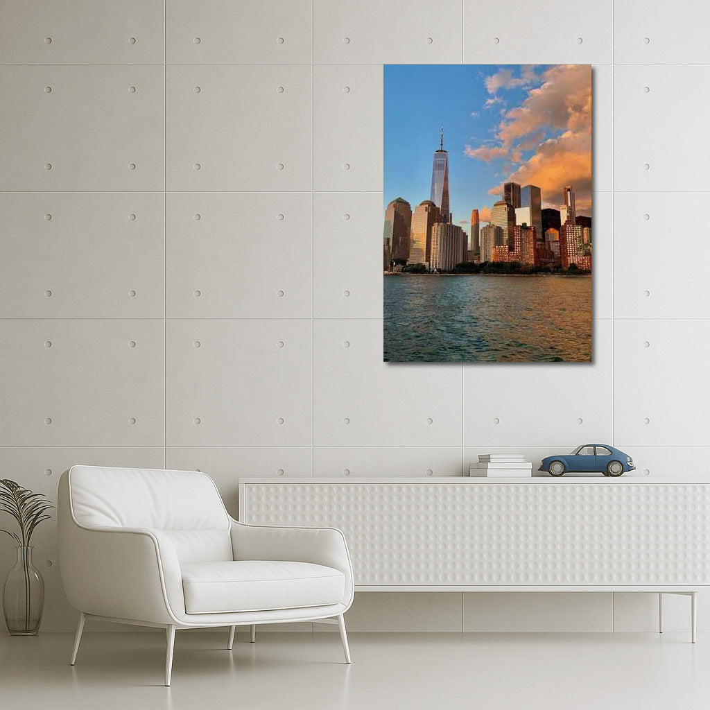 Evening New York: Skyscrapers in Golden Rays