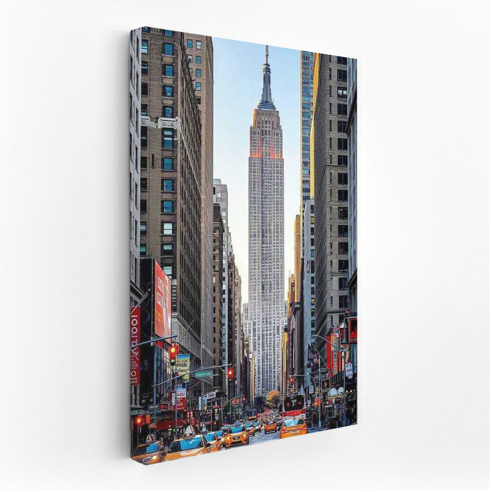 New York Taxi and Empire State Building: Energy of the City, USA
