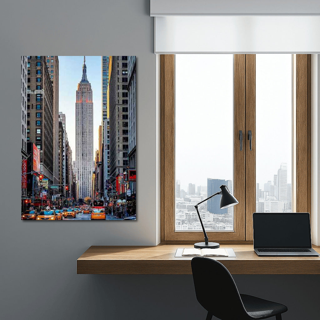 New York Taxi and Empire State Building: Energy of the City, USA
