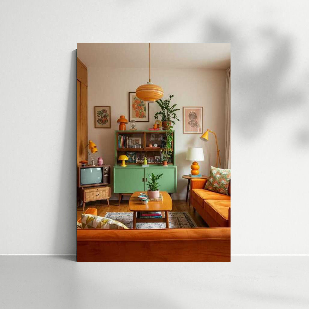 Warmth of Retro Living Room: Cozy Interior